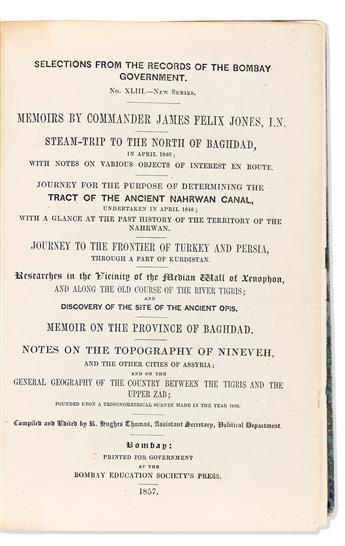 (MIDDLE EAST.) James Felix Jones; and R. Hughes Thomas, ed. Memoirs by Commander James Felix Jones, I.N.